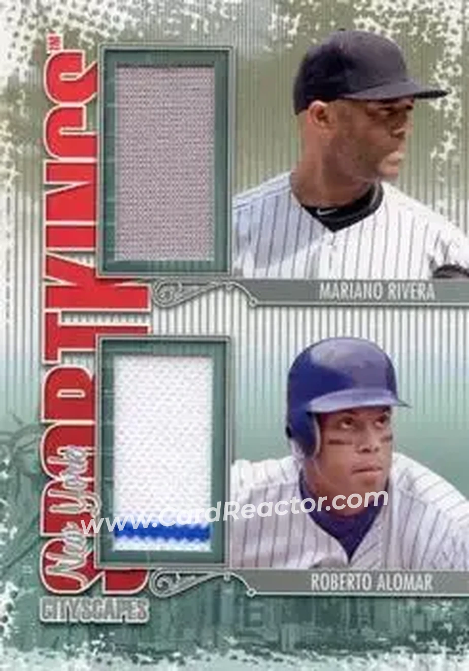 2013 Sportkings Series F - Cityscapes Double Silver #CSD-06 - Mariano Rivera - Roberto Alomar MEM, PR40 - New York Yankees - New York Mets - Front
