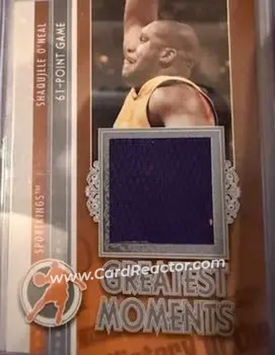2013 Sportkings Series F - Greatest Moments Memorabilia Silver #GM-03 - Shaquille O'Neal - Front 2013 Sportkings Series F - Greatest Moments Memorabilia Silver #GM-03 - Shaquille O'Neal - Front