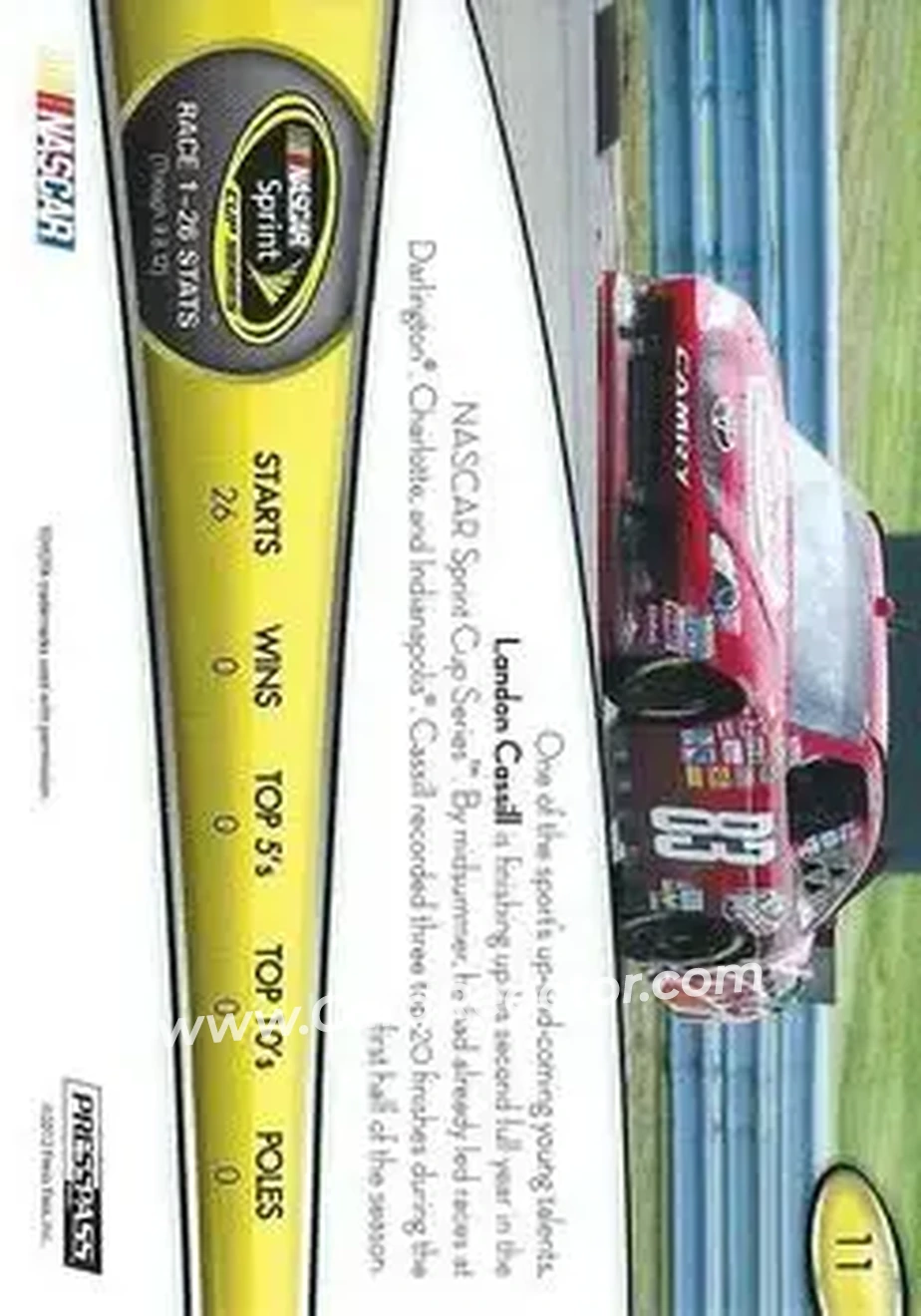 2013 Press Pass #11 - Landon Cassill - BK Racing - Back
