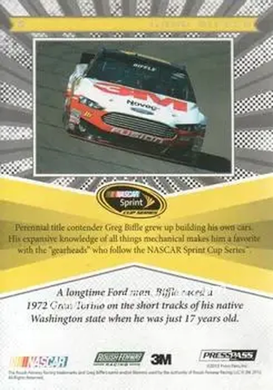 2013 Press Pass Fanfare #5 - Greg Biffle - Roush Fenway Racing - Back