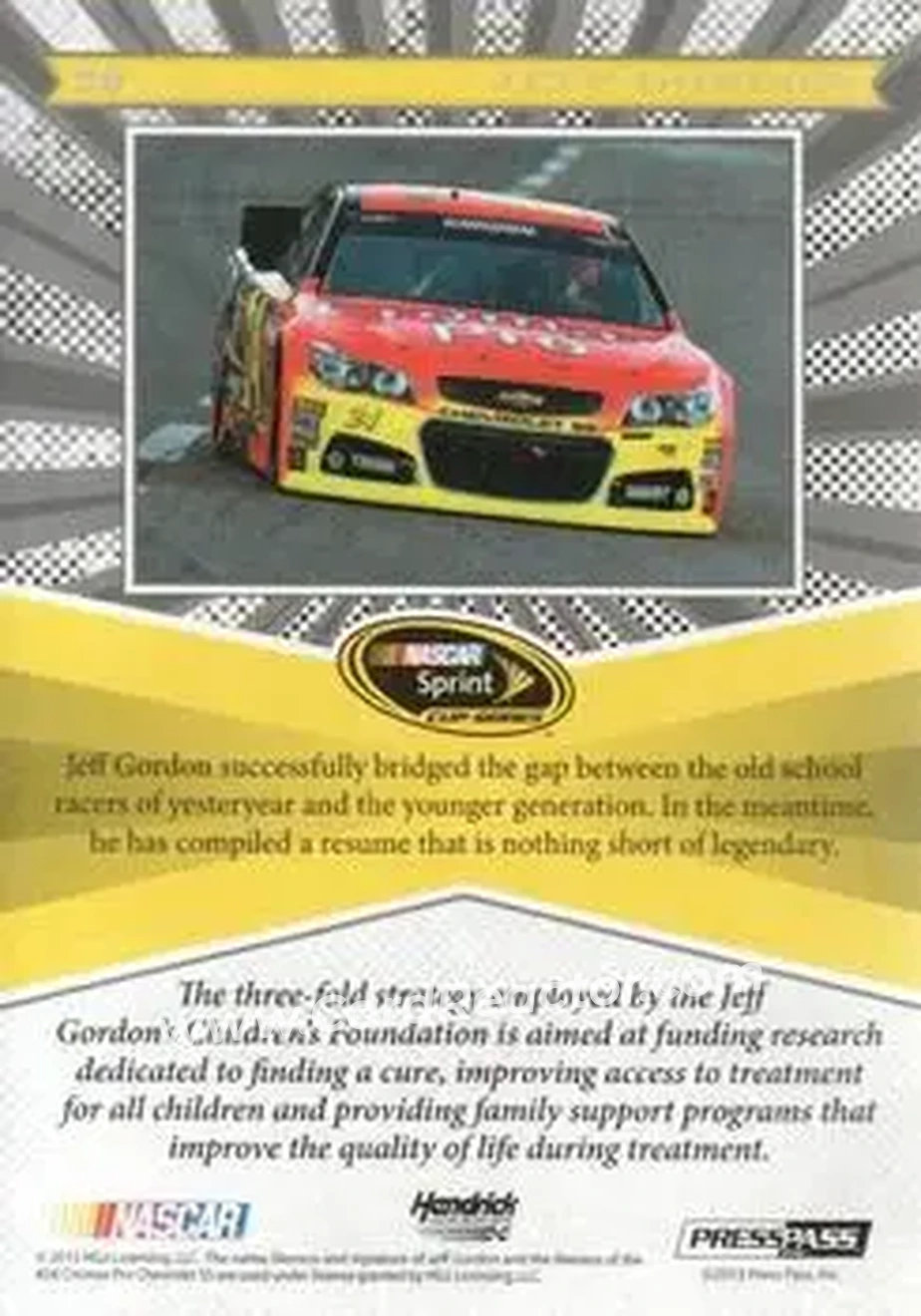 2013 Press Pass Fanfare #20 - Jeff Gordon - Hendrick Motorsports - Back