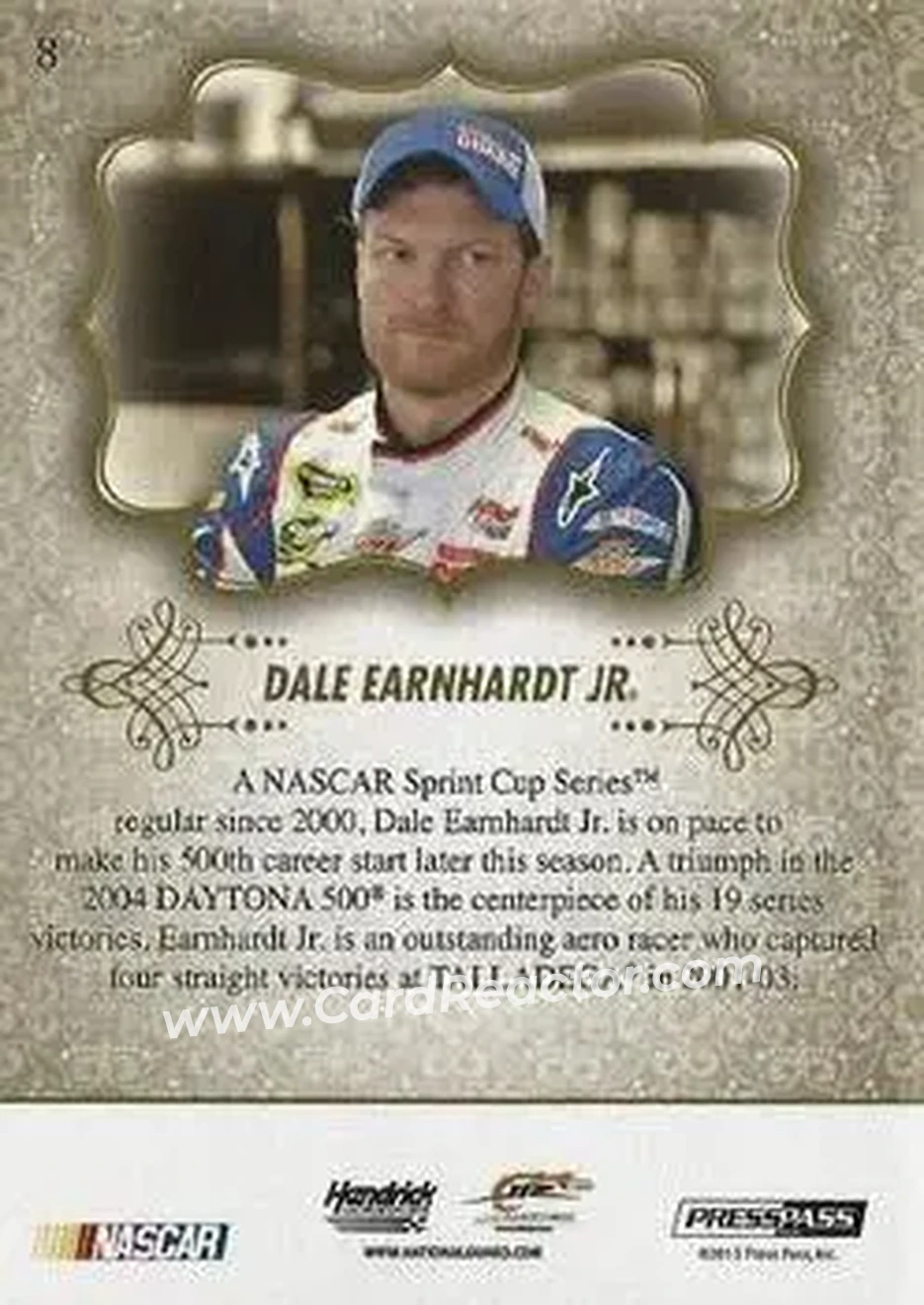 2013 Press Pass Showcase #8 - Dale Earnhardt Jr - Hendrick Motorsports - Back