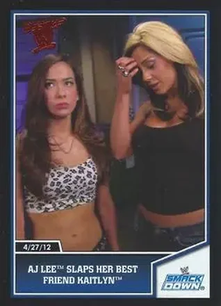 2013 Topps Best of WWE #5 AJ Lee Slaps her Best Friend Kaitlyn