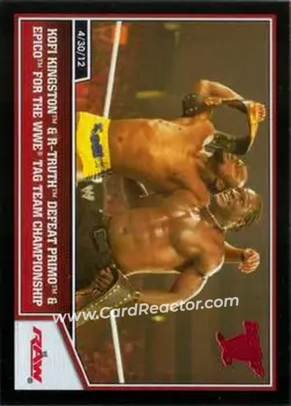 2013 Topps Best of WWE #11 - Kofi Kingston and R Truth Defeat Primo & Epico for the WWE Tag Team Championship - Front