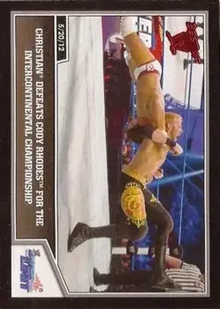2013 Topps Best of WWE #14 Christian Defeats Cody Rhodes for the Intercontinental Championship