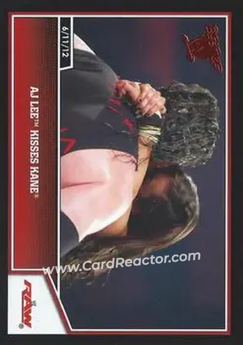 2013 Topps Best of WWE #16 - AJ Lee Kisses Kane - Front