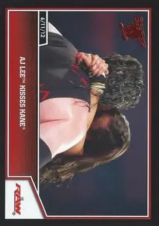 2013 Topps Best of WWE #16 AJ Lee Kisses Kane