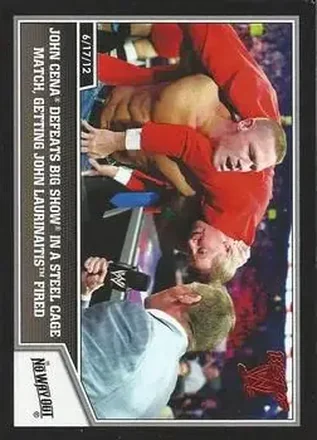 2013 Topps Best of WWE #19 John Cena Defeats Big Show in a Steel Cage Match, Getting John Laurinaitis Fired