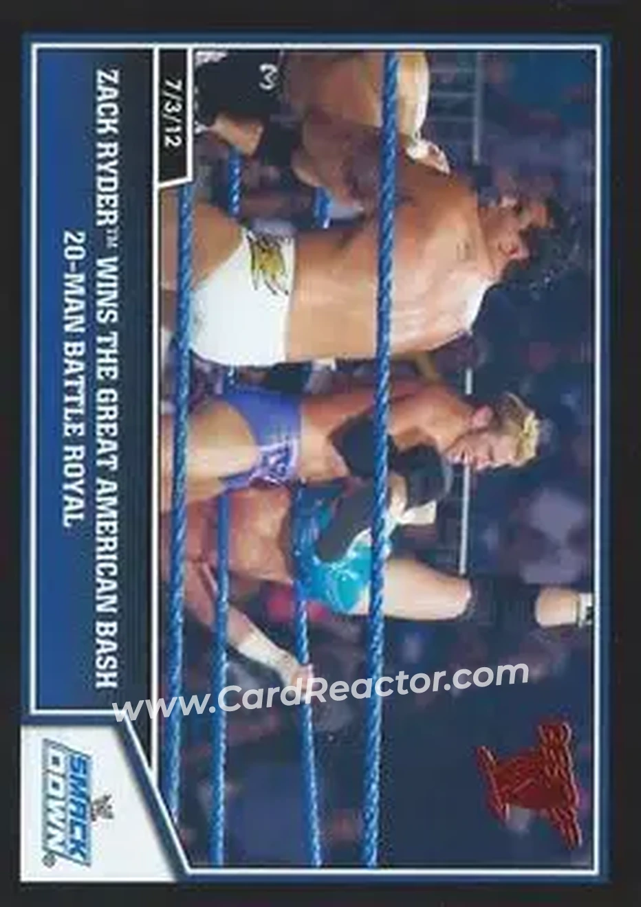 2013 Topps Best of WWE #22 - Zack Ryder Wins The Great American Bash 20 Man Battle Royal - Front