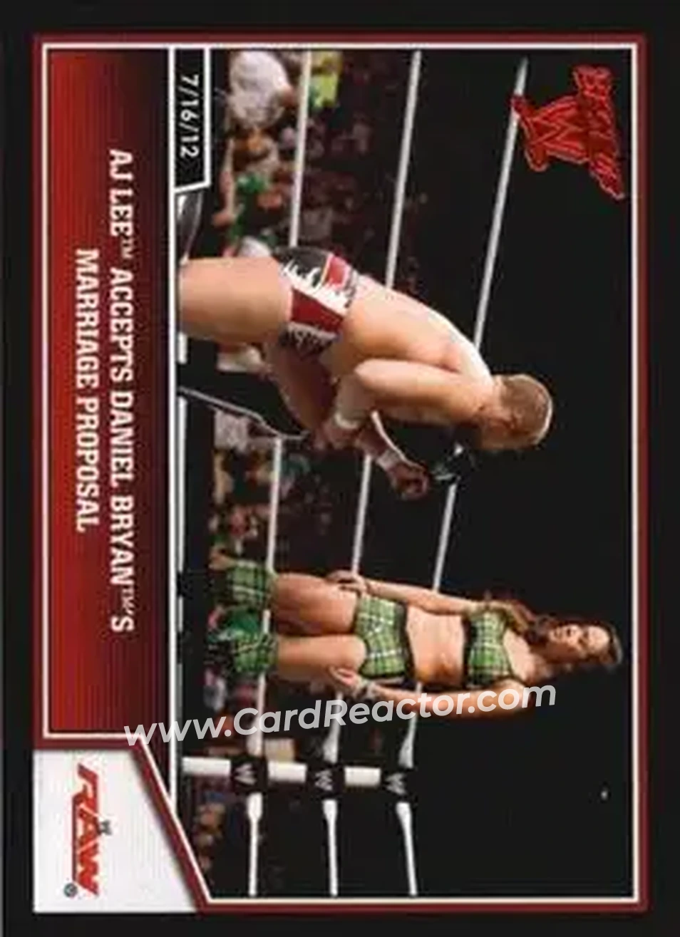 2013 Topps Best of WWE #26 - AJ Lee Accepts Daniel Bryan's Marriage Proposal - Front