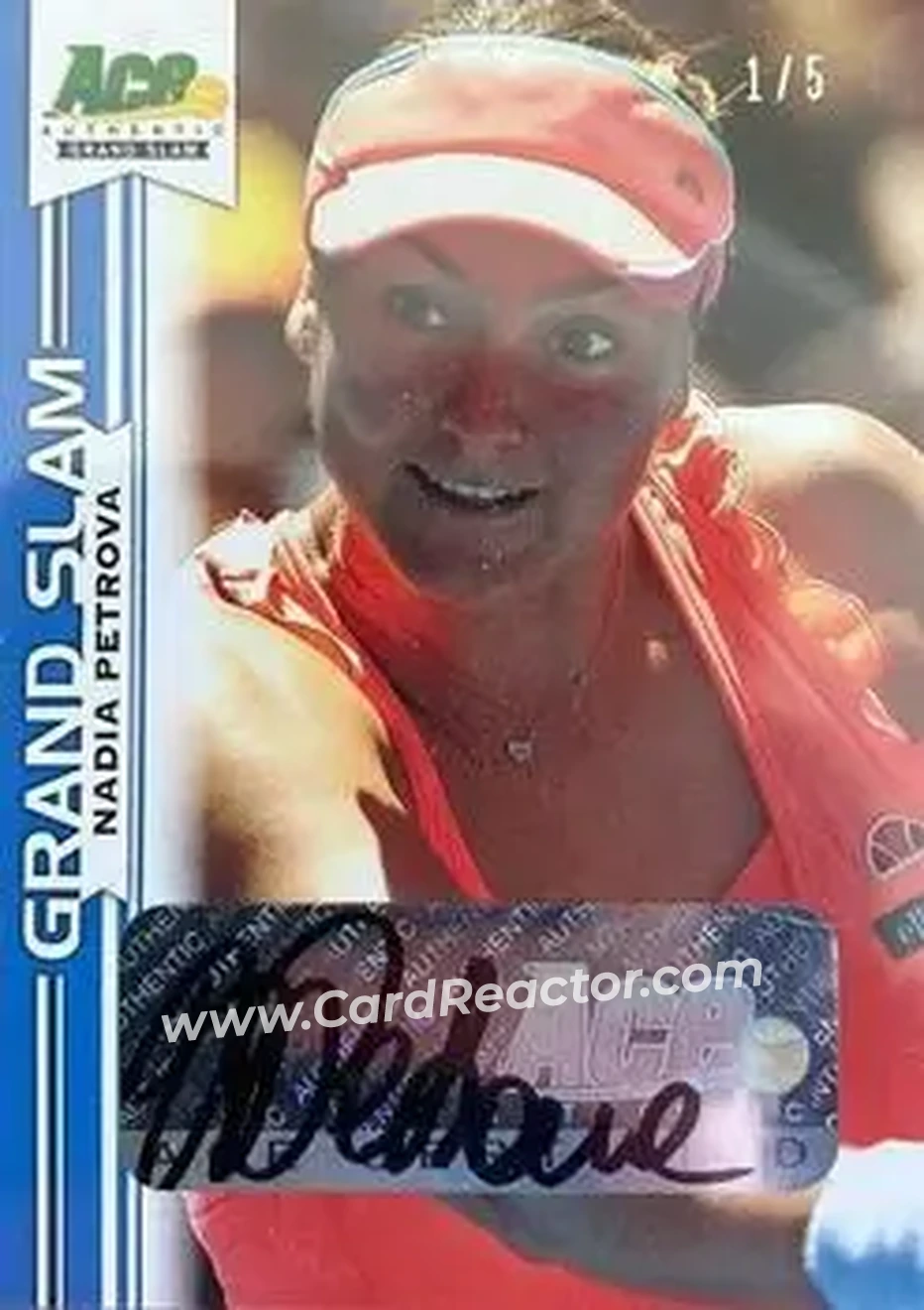2013 Leaf Ace Authentic Grand Slam - Blue #BA-NP1 - Nadia Petrova - Front