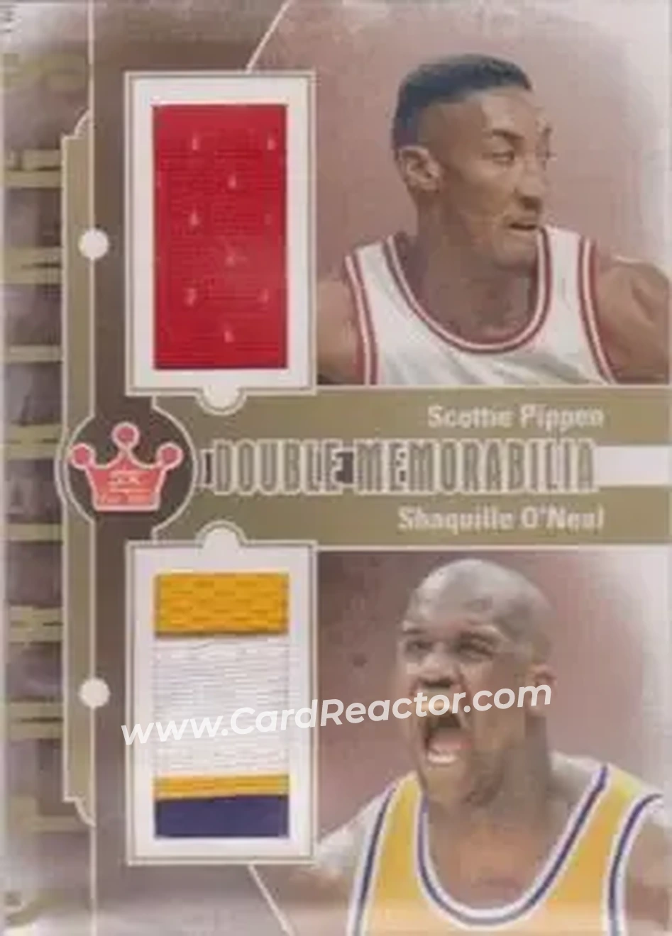 2013 Sportkings Series F - Double Memorabilia Gold #DM-06 - Scottie Pippen - Shaquille O'Neal MEM, PR10 - Front