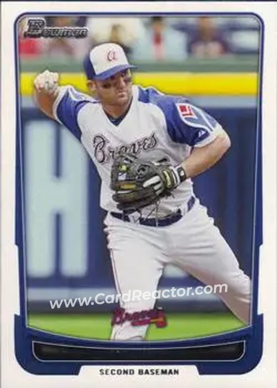2012 Bowman #7 - Dan Uggla - Atlanta Braves - Front