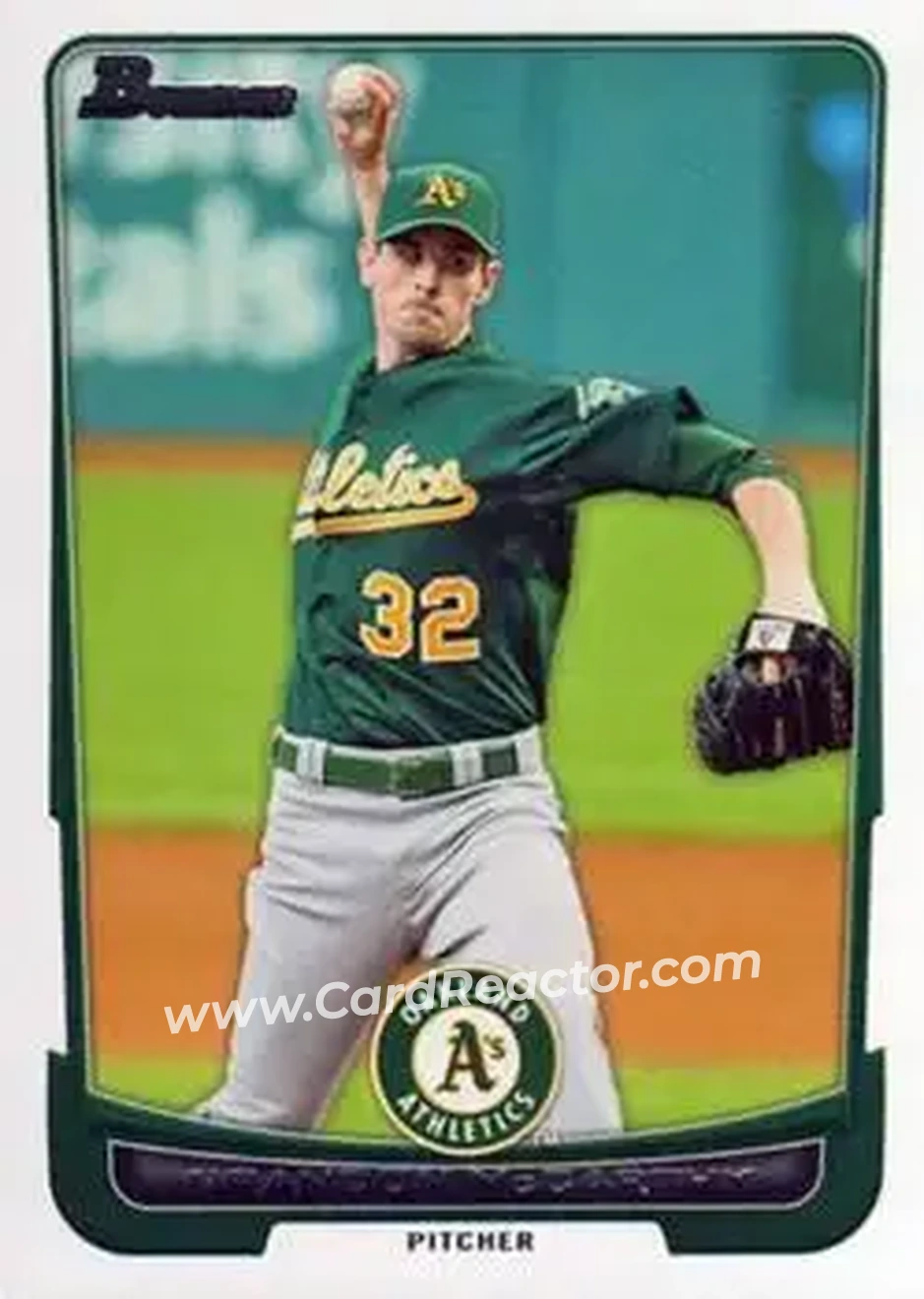 2012 Bowman #15 - Brandon McCarthy - Oakland Athletics - Front