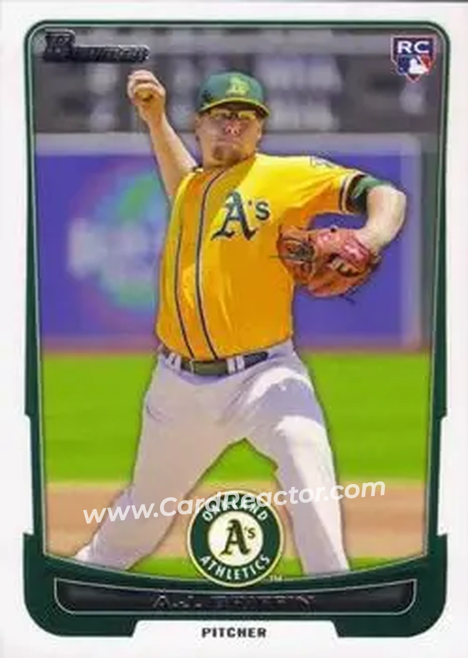 2012 Bowman Draft Picks & Prospects #3 - A.J. Griffin - Oakland Athletics - Front 2012 Bowman Draft Picks & Prospects #3 - A.J. Griffin - Oakland Athletics - Front