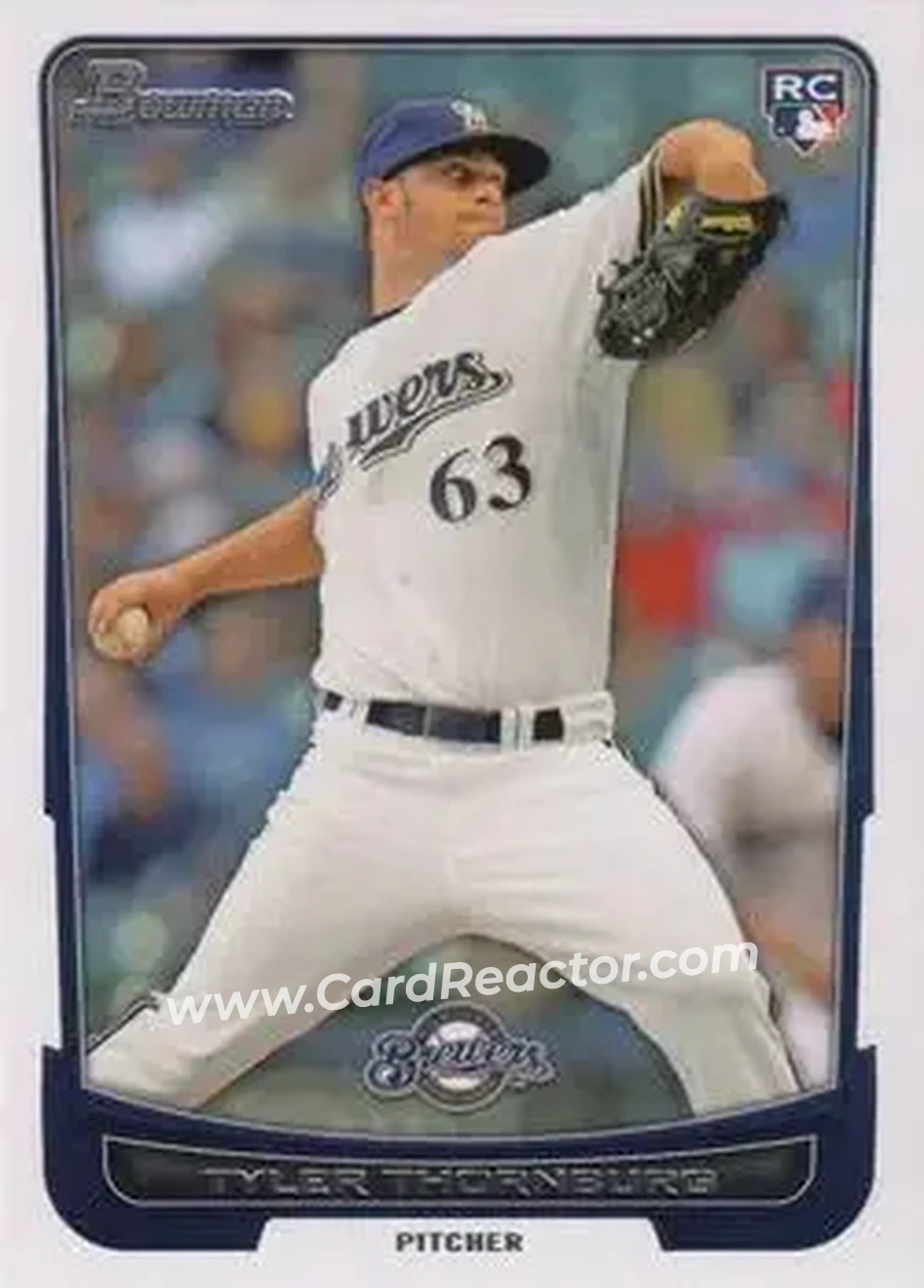 2012 Bowman Draft Picks & Prospects #8 - Tyler Thornburg - Milwaukee Brewers - Front
