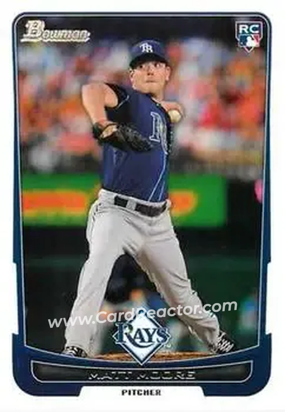 2012 Bowman Draft Picks & Prospects #20 - Matt Moore - Tampa Bay Rays - Front 2012 Bowman Draft Picks & Prospects #20 - Matt Moore - Tampa Bay Rays - Front