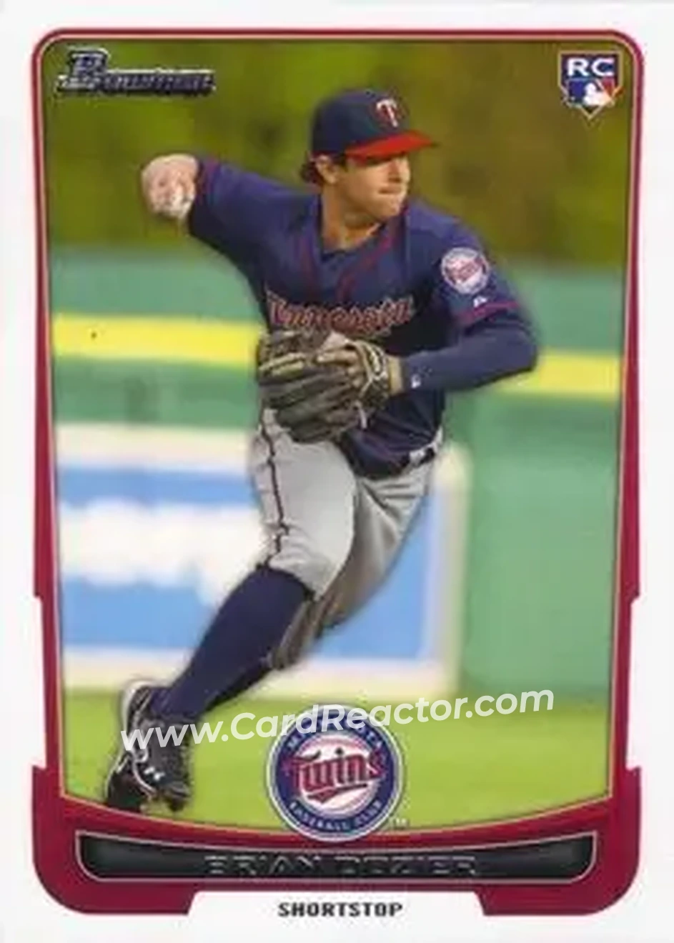 2012 Bowman Draft Picks & Prospects #39 - Brian Dozier - Minnesota Twins - Front