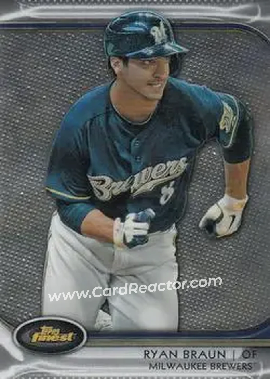 2012 Finest #20 - Ryan Braun - Milwaukee Brewers - Front