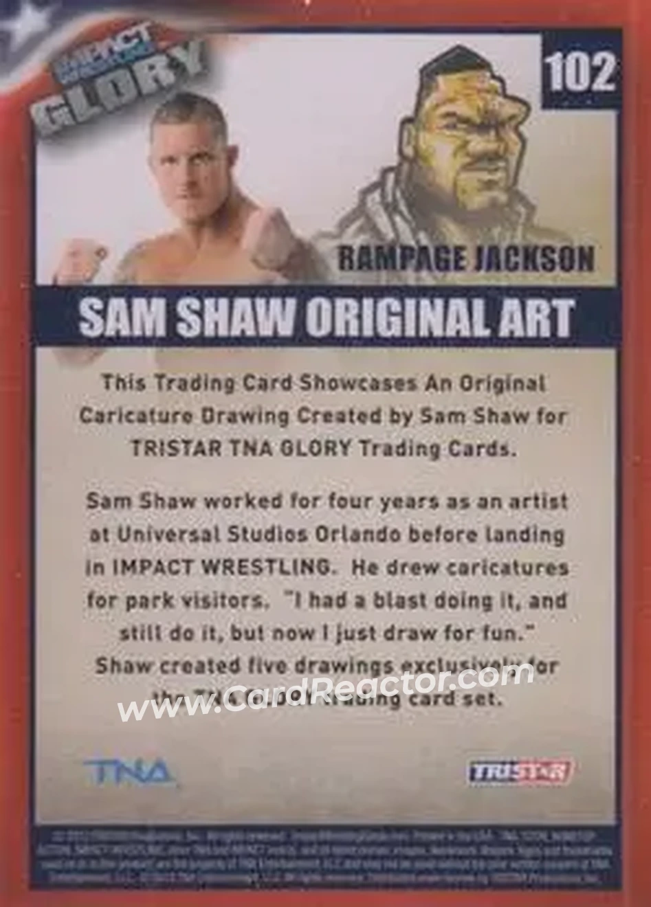 2013 TriStar TNA Impact Glory #102 - Quinton Jackson - Back