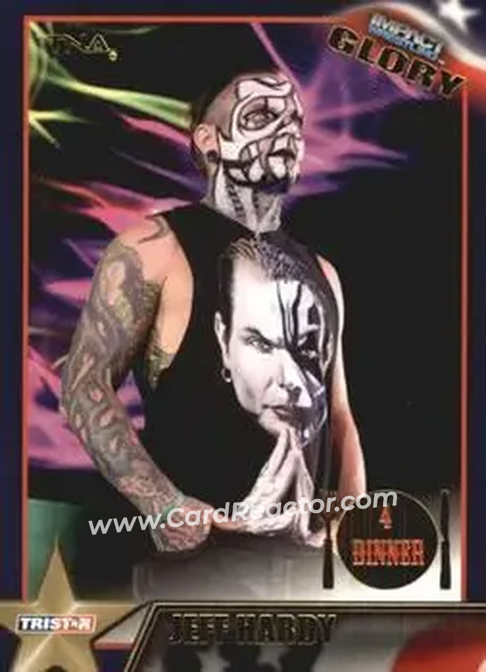 2013 TriStar TNA Impact Glory #107 - Jeff Hardy - Front 2013 TriStar TNA Impact Glory #107 - Jeff Hardy - Front