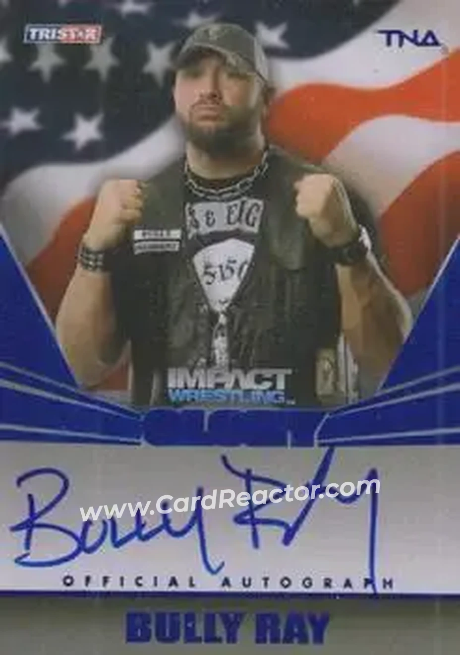 2013 TriStar TNA Impact Glory - On-Card Autographs Blue #G-BR - Bubba Ray Dudley - Front 2013 TriStar TNA Impact Glory - On-Card Autographs Blue #G-BR - Bubba Ray Dudley - Front