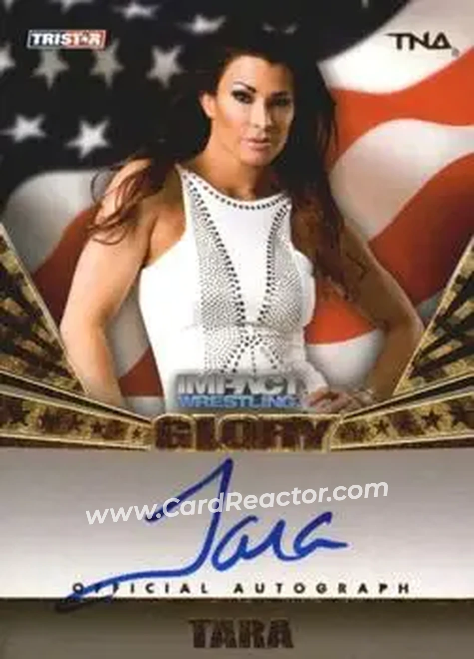 2013 TriStar TNA Impact Glory - On-Card Autographs Gold #G-T - Victoria - Front 2013 TriStar TNA Impact Glory - On-Card Autographs Gold #G-T - Victoria - Front