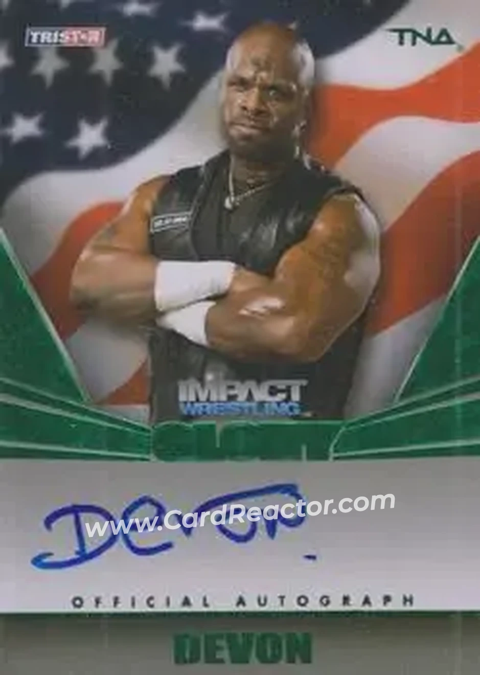 2013 TriStar TNA Impact Glory - On-Card Autographs Green #G-D - D-Von Dudley - Front