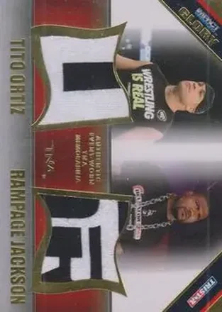 2013 TriStar TNA Impact Glory #M-9 Authentic Dual Memorabilia Gold Tito Ortiz - Rampage Jackson MEM, SN99
