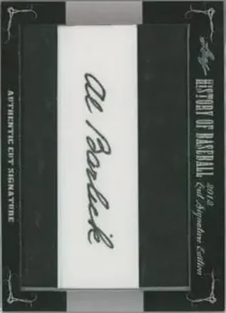 2012 Leaf Cut Signature History of Baseball #NNO Al Barlick