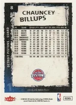 Back of Chauncey Billups