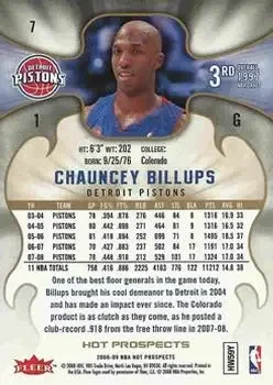 Back of Chauncey Billups