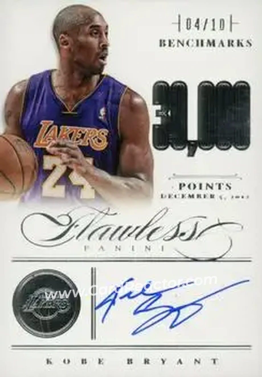2012-13 Panini Flawless - BenchMarks #39 - Kobe Bryant - Los Angeles Lakers - Front