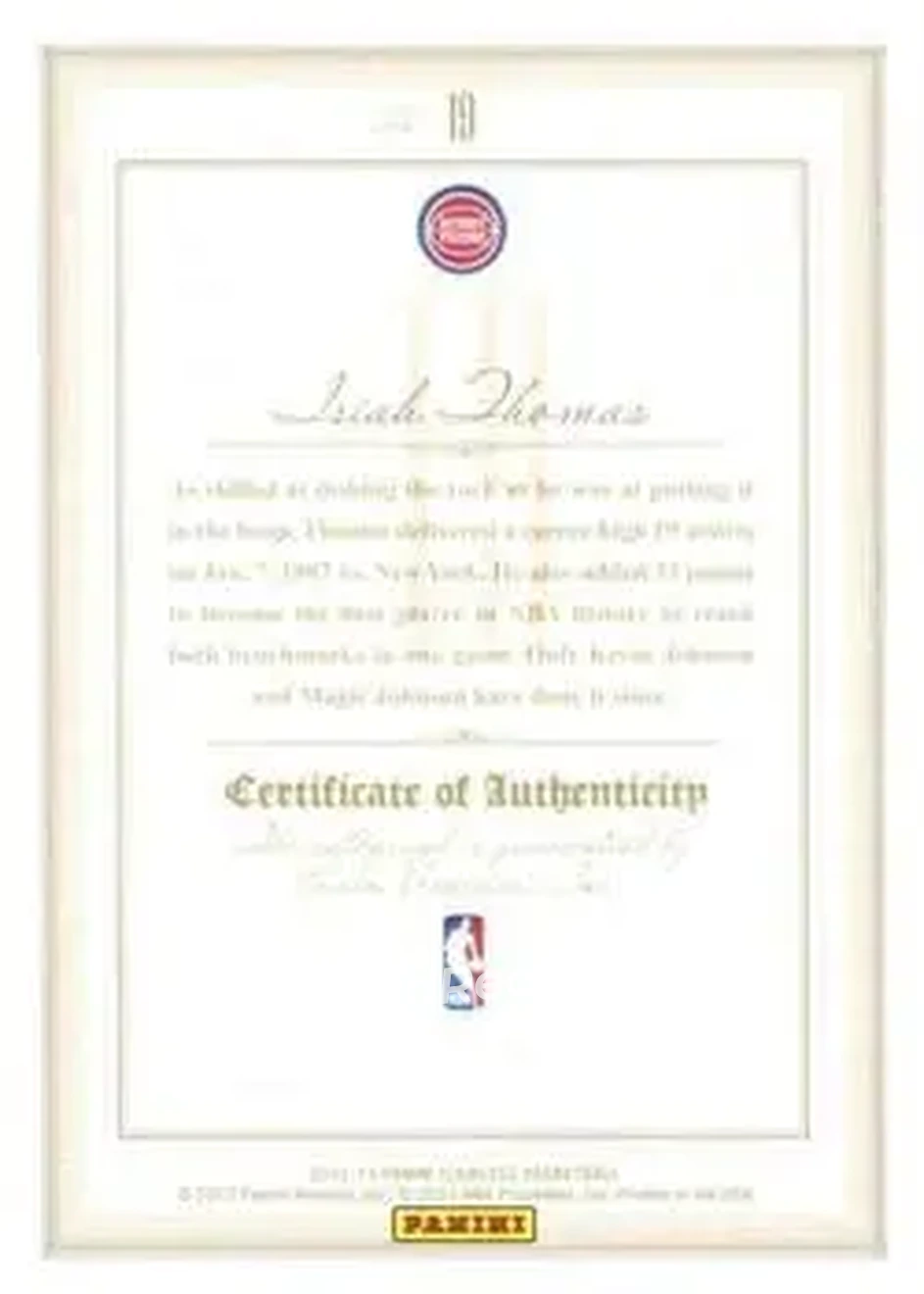 2012-13 Panini Flawless - BenchMarks Emerald #19 - Isiah Thomas - Detroit Pistons - Back
