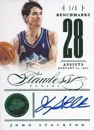 2012-13 Panini Flawless - BenchMarks Emerald #22 - John Stockton - Utah Jazz
