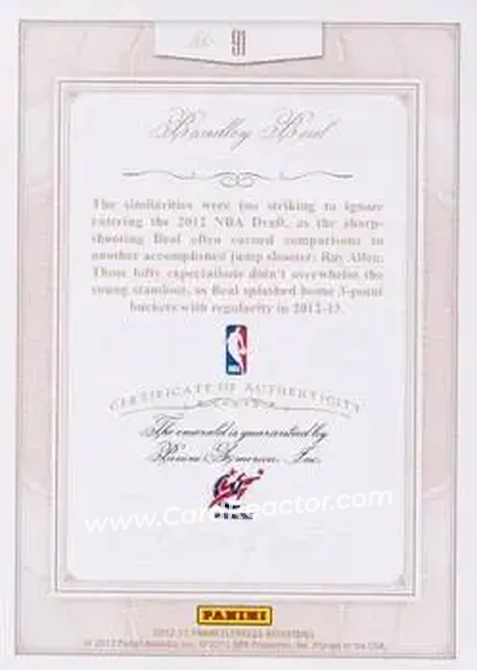 2012-13 Panini Flawless - Emerald #91 - Bradley Beal - Washington Wizards - Back