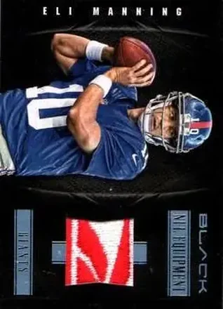 2012 Panini Black - NFL Equipment Prime Brand Logos #28 - Eli Manning - New York Giants