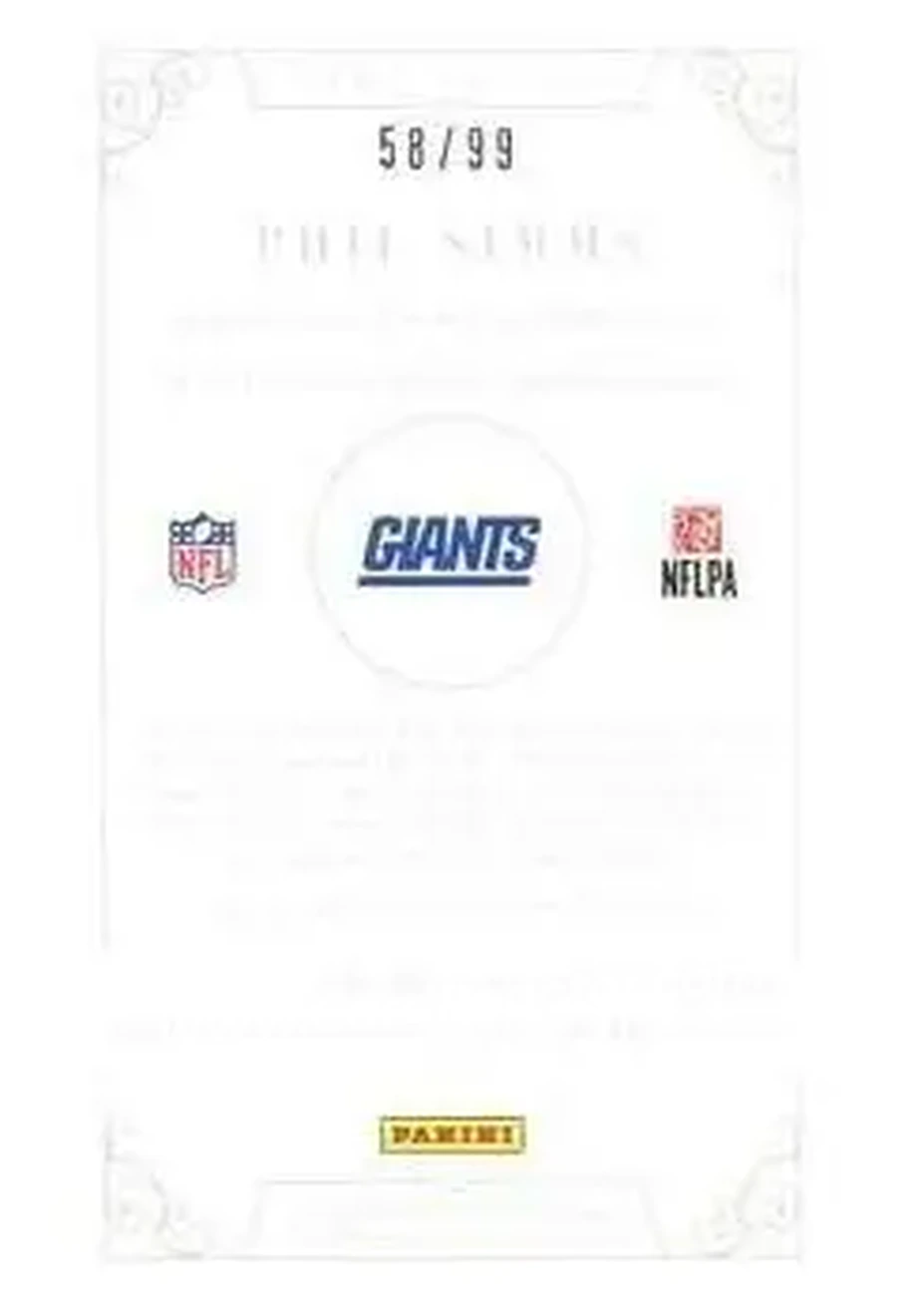 2012 Panini National Treasures #175 - Phil Simms - New York Giants - Back