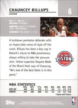 Back of Chauncey Billups
