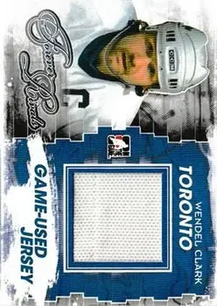 2012-13 In The Game Forever Rivals - Game Used Jerseys Blue/Red #M-02 - Wendel Clark - Toronto Maple Leafs