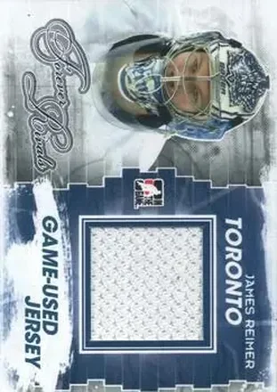 2012-13 In The Game Forever Rivals - Game Used Jerseys Blue/Red #M-16 - James Reimer - Toronto Maple Leafs