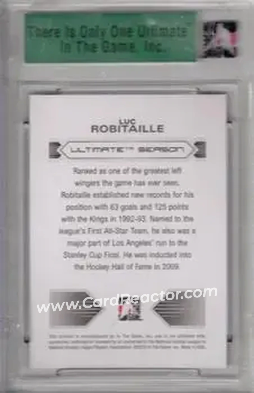2012-13 In The Game Ultimate Memorabilia #NNO - Luc Robitaille - Los Angeles Kings - Back