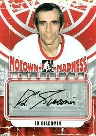 2012-13 In The Game Motown Madness - Autographs #A-EG - Eddie Giacomin - Detroit Red Wings