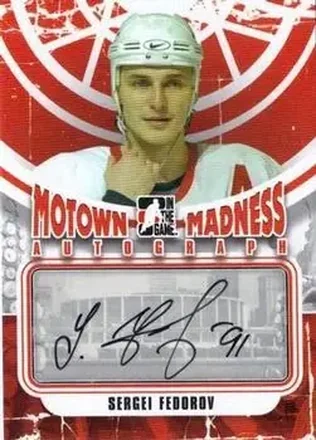 2012-13 In The Game Motown Madness - Autographs #A-SF - Sergei Fedorov - Detroit Red Wings