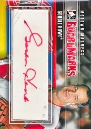 2012-13 In The Game Motown Madness - Boardmarks Autographs #BM-GH - Gordie Howe - Detroit Red Wings