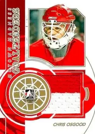 2012-13 In The Game Motown Madness - Goaltenders Memorabilia Gold #G-03 - Chris Osgood - Detroit Red Wings