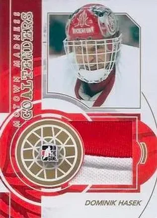 2012-13 In The Game Motown Madness - Goaltenders Memorabilia Gold #G-06 - Dominik Hasek - Detroit Red Wings