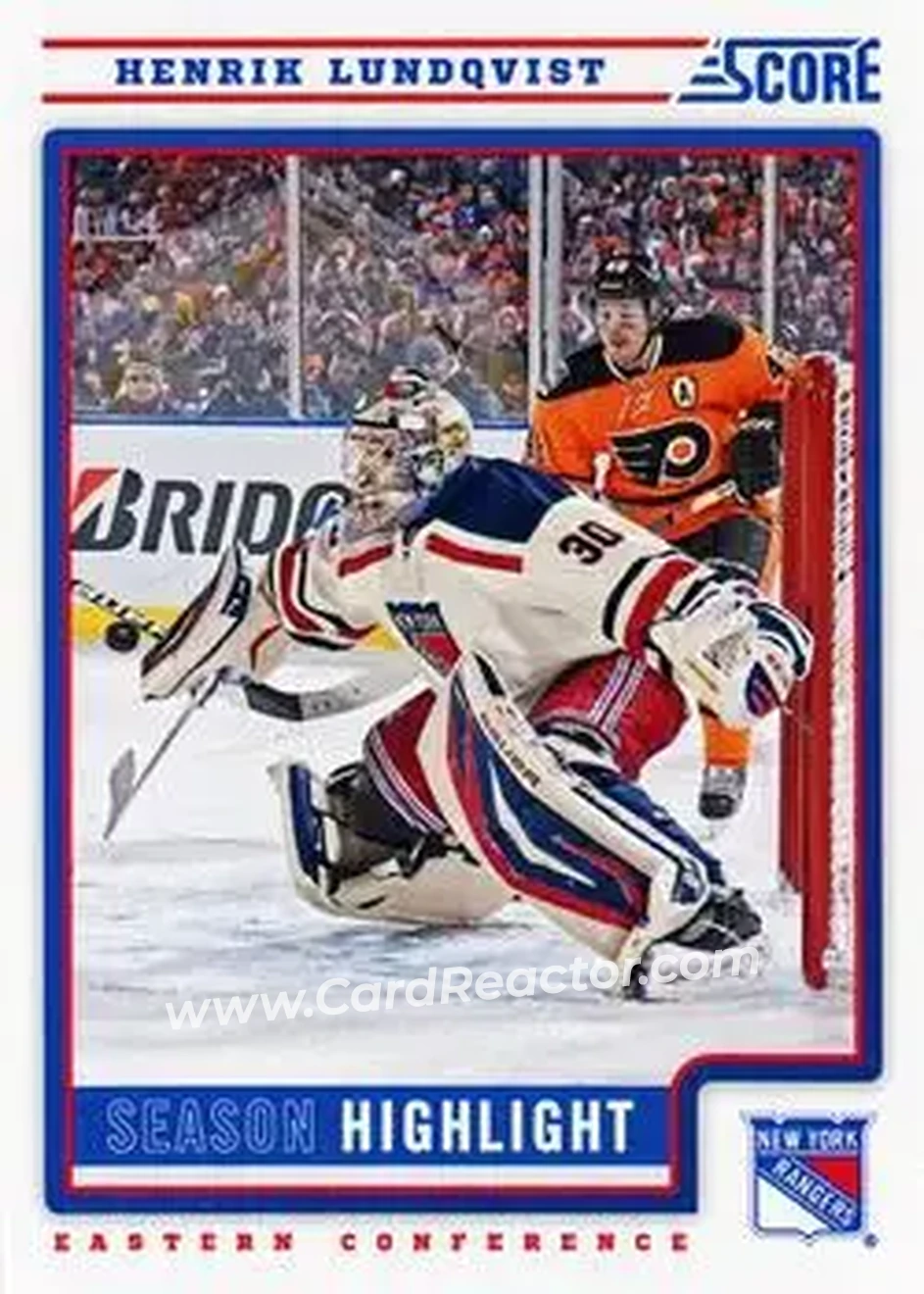 2012-13 Score #8 - Henrik Lundqvist - New York Rangers - Front