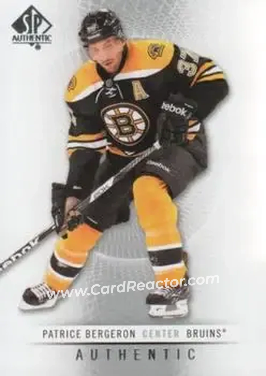 2012-13 SP Authentic #23 - Patrice Bergeron - Boston Bruins - Front