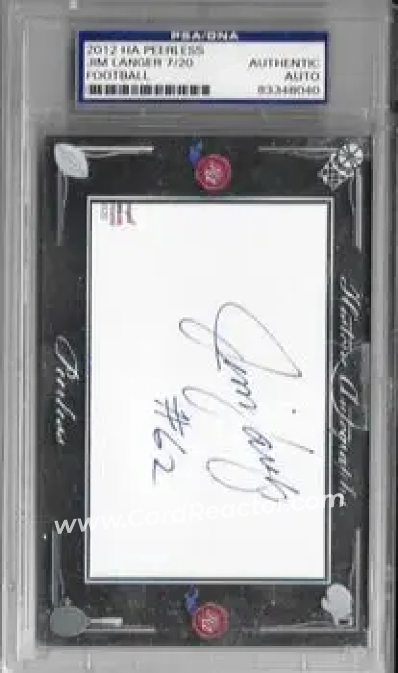 2012 Historic Autographs Peerless Edition #NNO - Jim Langer - Front